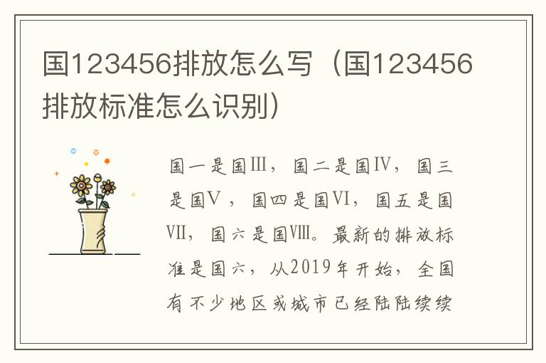 国123456排放怎么写（国123456排放标准怎么识别）