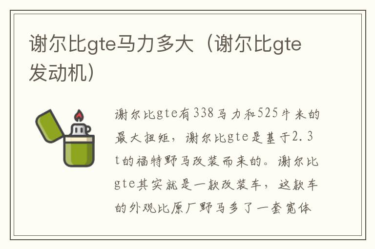 谢尔比gte马力多大（谢尔比gte发动机）