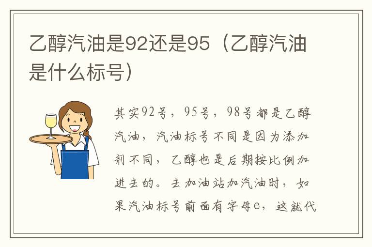 乙醇汽油是92还是95（乙醇汽油是什么标号）