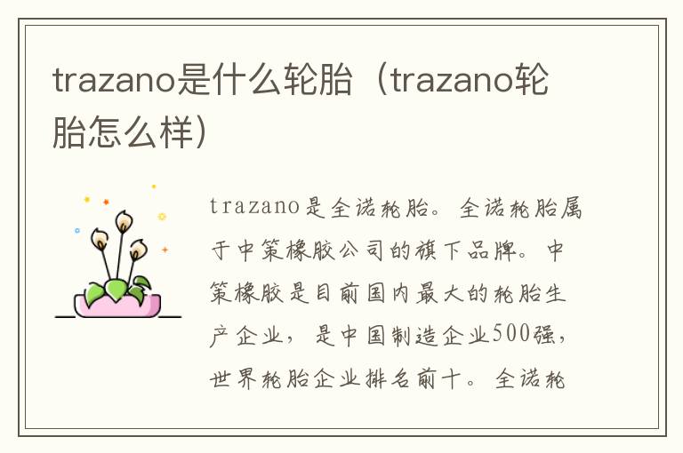 trazano是什么轮胎（trazano轮胎怎么样）