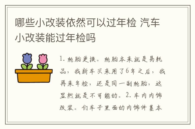 哪些小改装依然可以过年检 汽车小改装能过年检吗