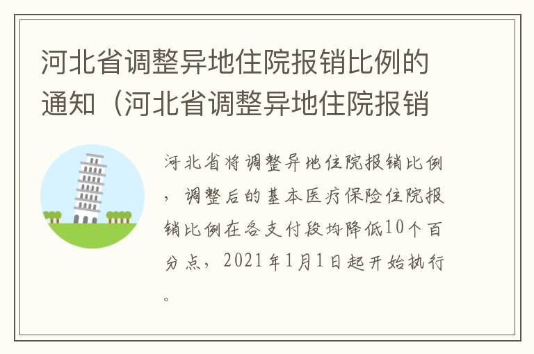 河北省调整异地住院报销比例的通知（河北省调整异地住院报销比例的通知文件）