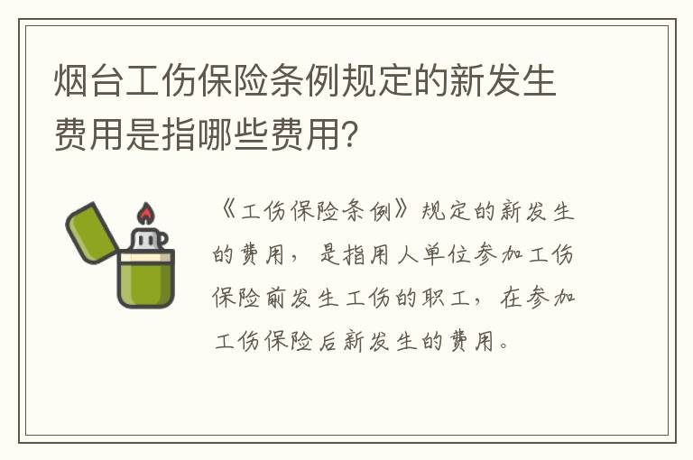 烟台工伤保险条例规定的新发生费用是指哪些费用？