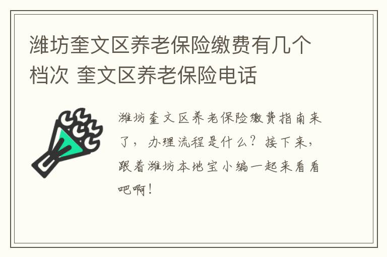 潍坊奎文区养老保险缴费有几个档次 奎文区养老保险电话