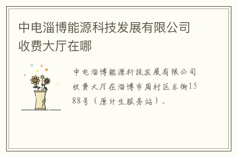 中电淄博能源科技发展有限公司收费大厅在哪