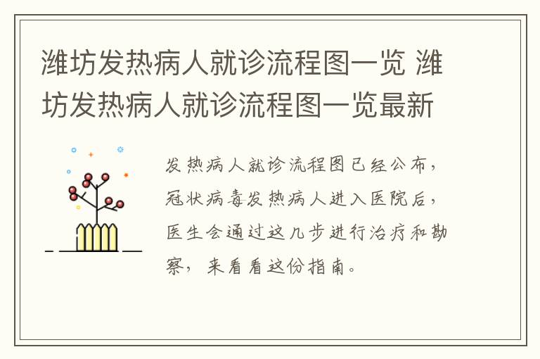 潍坊发热病人就诊流程图一览 潍坊发热病人就诊流程图一览最新