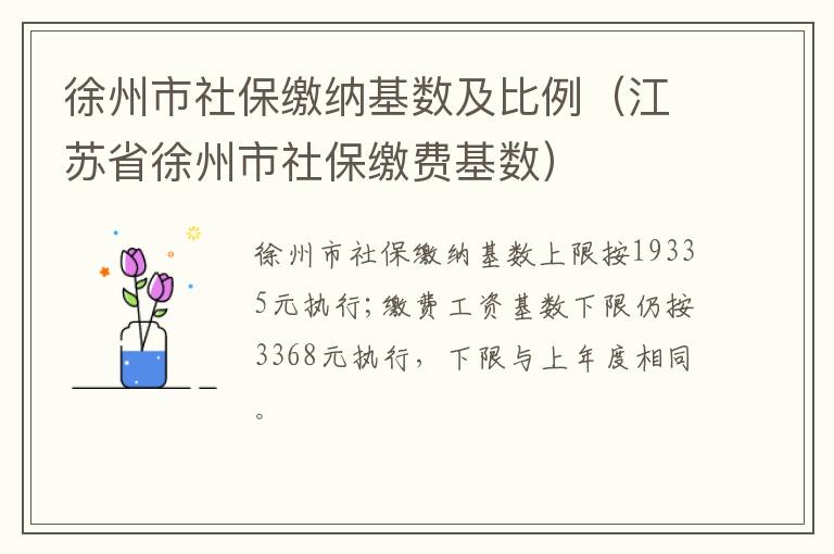 徐州市社保缴纳基数及比例（江苏省徐州市社保缴费基数）