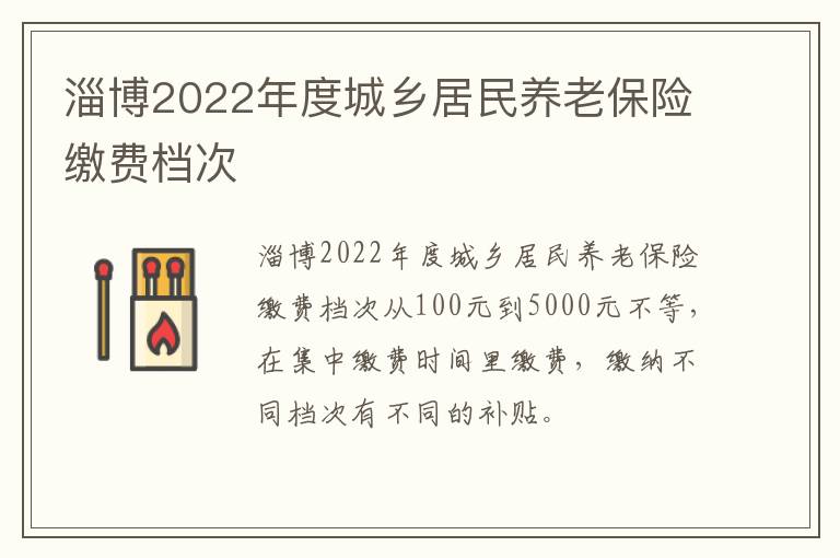 淄博2022年度城乡居民养老保险缴费档次