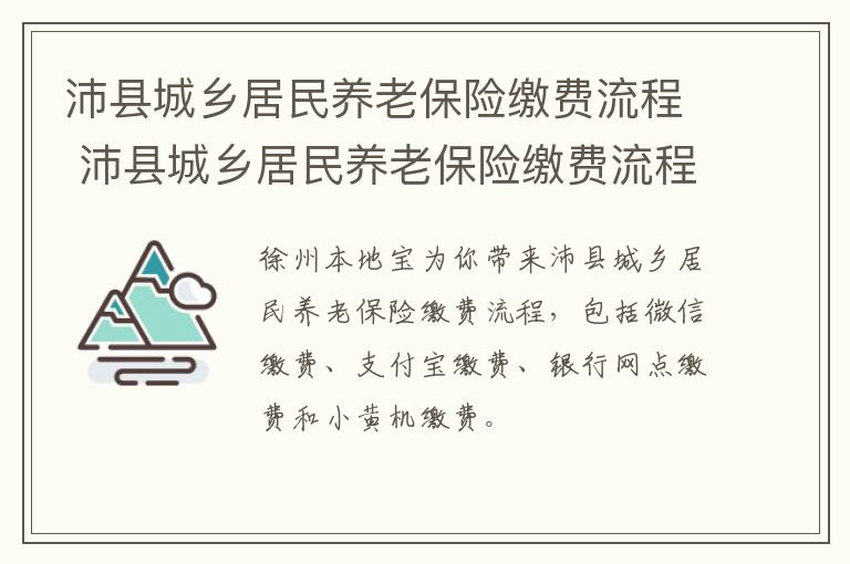 沛县城乡居民养老保险缴费流程 沛县城乡居民养老保险缴费流程图片