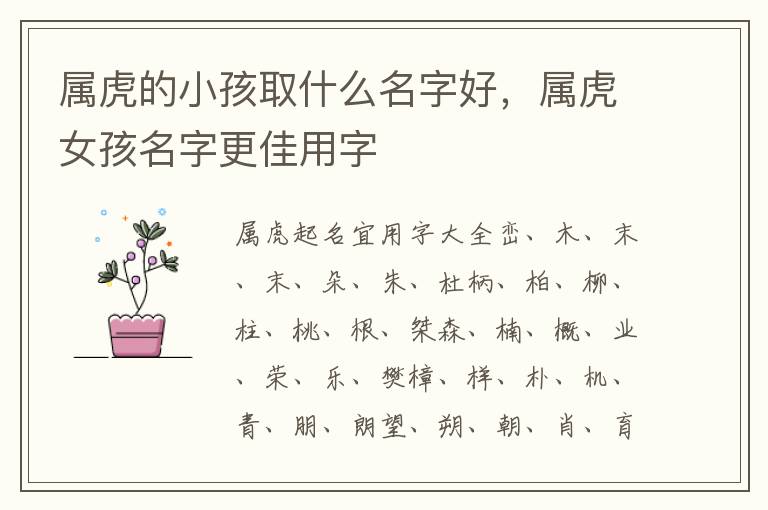 属虎的小孩取什么名字好，属虎女孩名字更佳用字