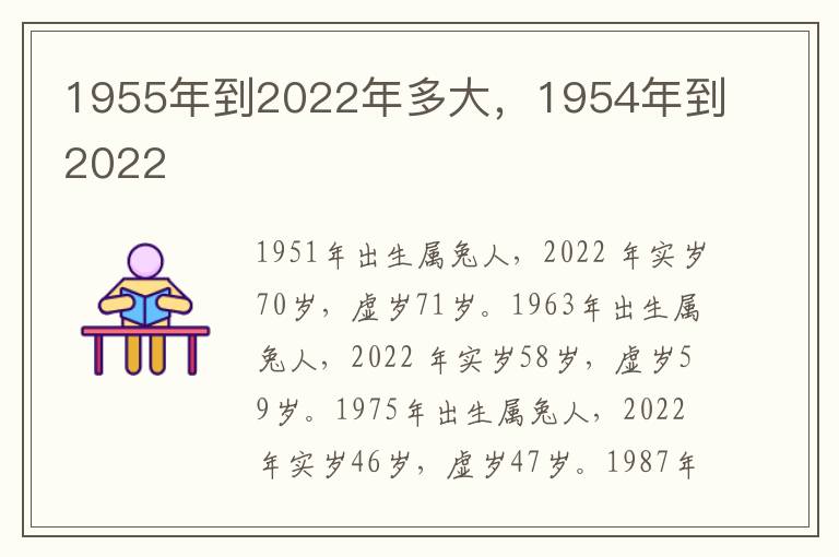 1955年到2022年多大，1954年到2022