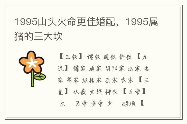 1995山头火命更佳婚配，1995属猪的三大坎