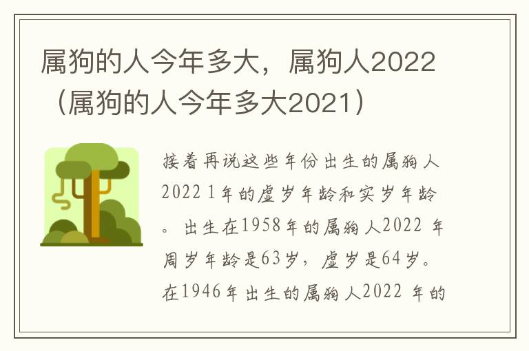 属狗的人今年多大，属狗人2022（属狗的人今年多大2021）