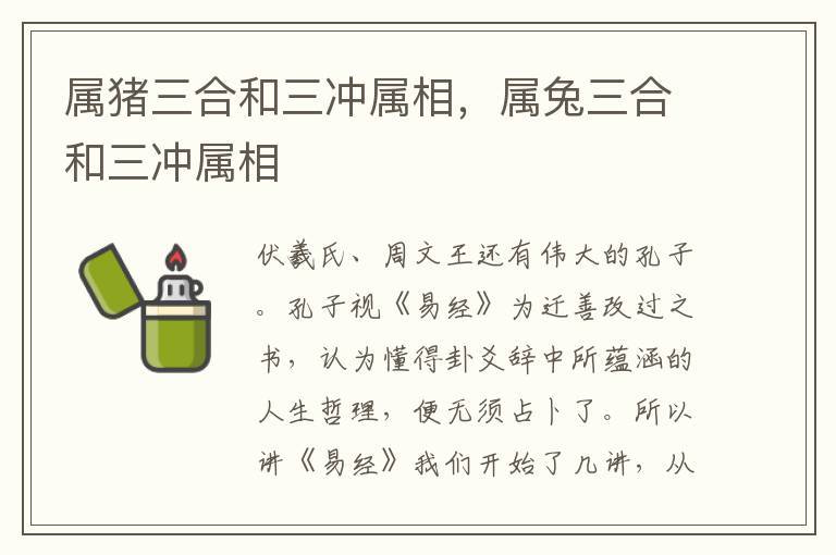 属猪三合和三冲属相，属兔三合和三冲属相