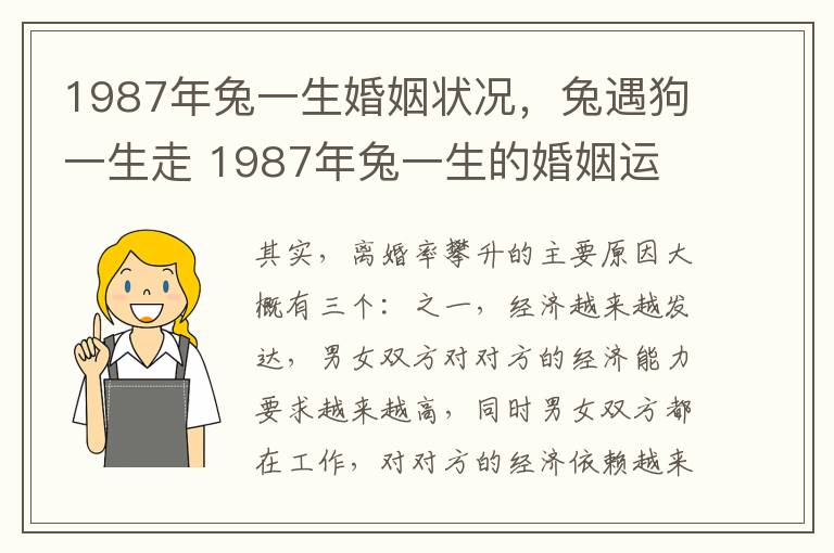 1987年兔一生婚姻状况，兔遇狗一生走 1987年兔一生的婚姻运