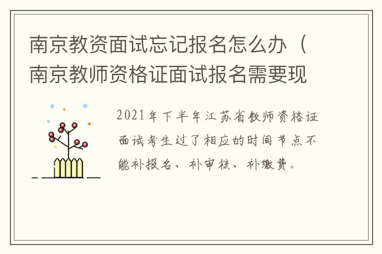 南京教资面试忘记报名怎么办（南京教师资格证面试报名需要现场审核吗）