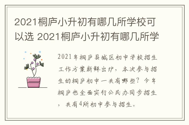 2021桐庐小升初有哪几所学校可以选 2021桐庐小升初有哪几所学校可以选课