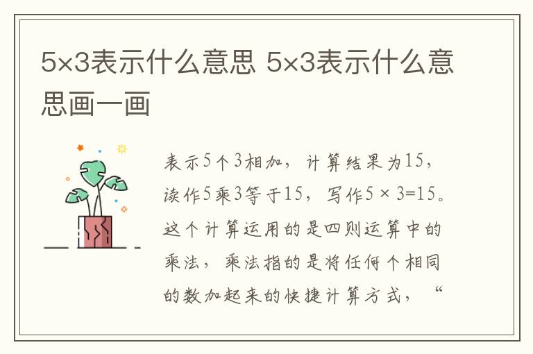 5×3表示什么意思 5×3表示什么意思画一画