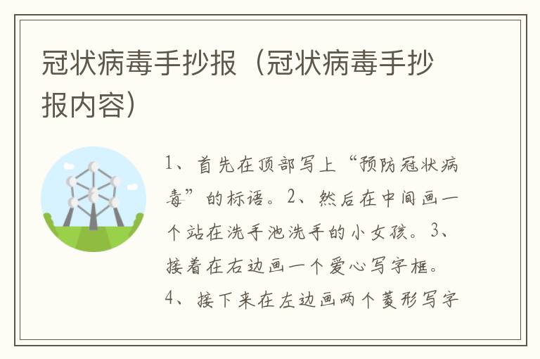 冠状病毒手抄报（冠状病毒手抄报内容）