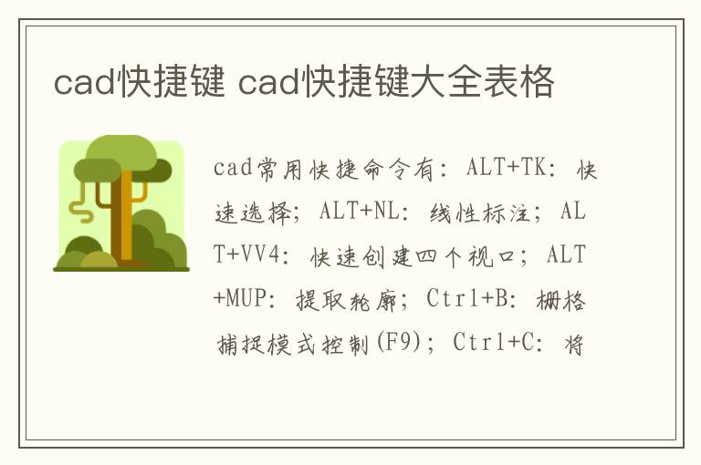 cad快捷键 cad快捷键大全表格