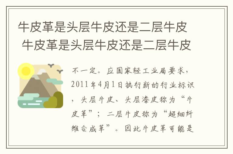 牛皮革是头层牛皮还是二层牛皮 牛皮革是头层牛皮还是二层牛皮对身体有影响吗