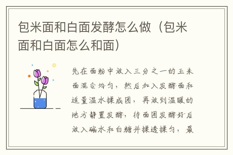 包米面和白面发酵怎么做（包米面和白面怎么和面）