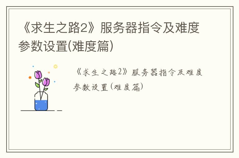 《求生之路2》服务器指令及难度参数设置(难度篇)