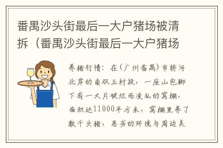 番禺沙头街最后一大户猪场被清拆（番禺沙头街最后一大户猪场被清拆了吗）