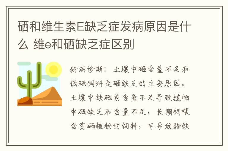 硒和维生素E缺乏症发病原因是什么 维e和硒缺乏症区别