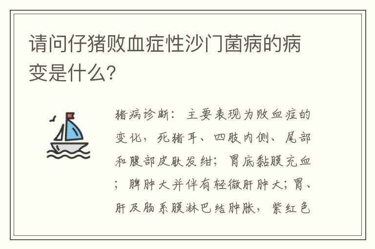 请问仔猪败血症性沙门菌病的病变是什么？