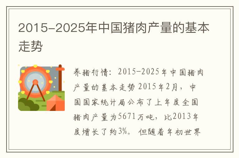 2015-2025年中国猪肉产量的基本走势