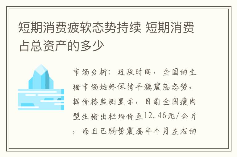 短期消费疲软态势持续 短期消费占总资产的多少