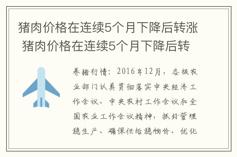 猪肉价格在连续5个月下降后转涨 猪肉价格在连续5个月下降后转涨的原因