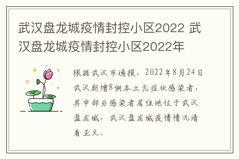 武汉盘龙城疫情封控小区2022 武汉盘龙城疫情封控小区2022年