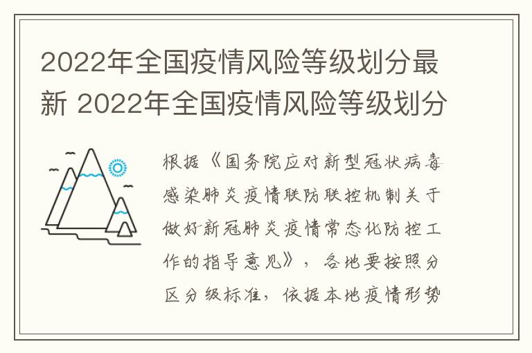 2022年全国疫情风险等级划分最新 2022年全国疫情风险等级划分最新图