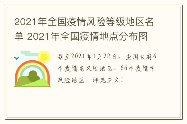 2021年全国疫情风险等级地区名单 2021年全国疫情地点分布图