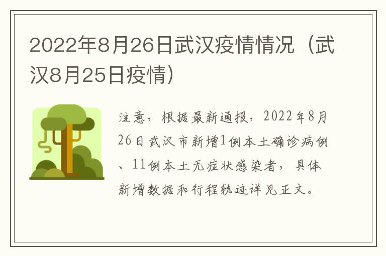 2022年8月26日武汉疫情情况（武汉8月25日疫情）