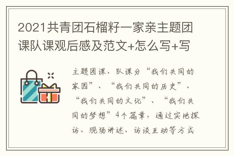 2021共青团石榴籽一家亲主题团课队课观后感及范文+怎么写+写作技巧