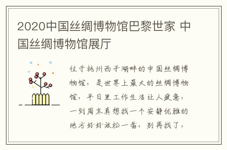 2020中国丝绸博物馆巴黎世家 中国丝绸博物馆展厅