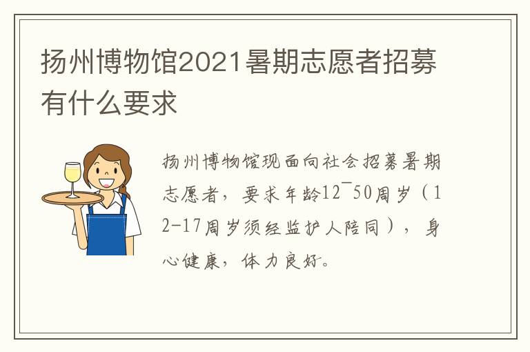 扬州博物馆2021暑期志愿者招募有什么要求