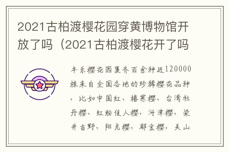 2021古柏渡樱花园穿黄博物馆开放了吗（2021古柏渡樱花开了吗?）