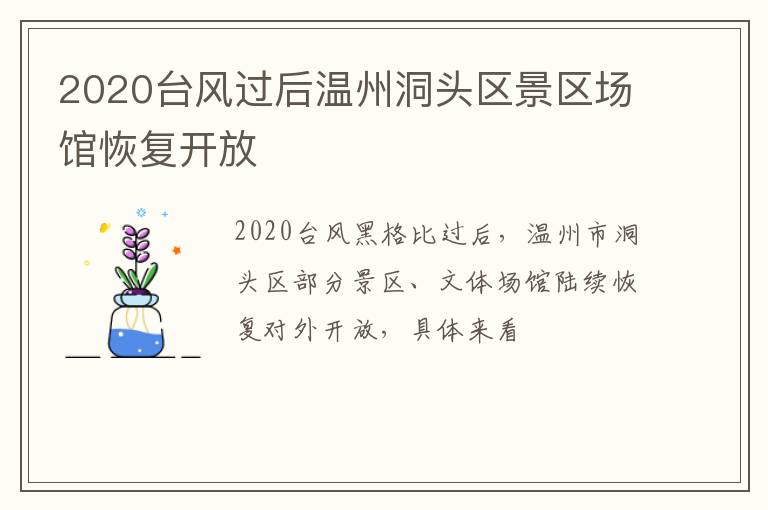 2020台风过后温州洞头区景区场馆恢复开放