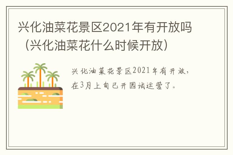 兴化油菜花景区2021年有开放吗（兴化油菜花什么时候开放）