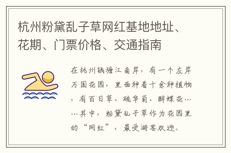 杭州粉黛乱子草网红基地地址、花期、门票价格、交通指南